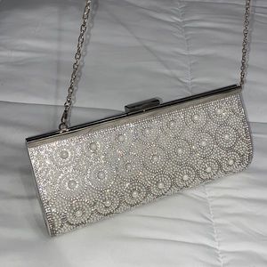 Silver clutch purse